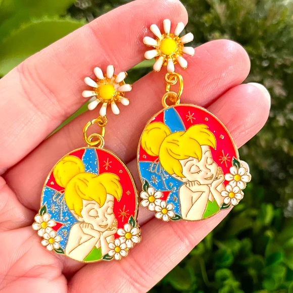 Tinkerbell Floral Dangle Earrings - Picture 1 of 4